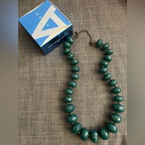 Chunky Teal Bead Necklace Vintage Avon 2006 Statement Jewelry Boho Retro Green